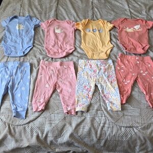4 X Baby Girls Onesie and Legging Set - 8 Pieces